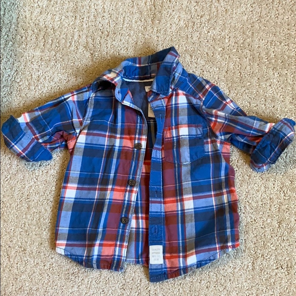 Collared Plaid Button Up shirt